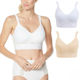 Rhonda Shear 2 Pack Mesh Back Detail Molded Cup Bras Nude/ White XL