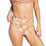 Xhilaration Women's Ruffle High Leg Waist Bikini Bottom