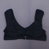 Shade & Shore Women's Cap Sleeve Bralette Bikini Top Black Large