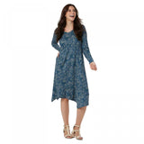 LOGO by Lori Goldstein Printed Midi Shift Dress with Asymmetric Hem