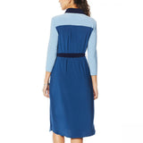 Nina Leonard Women's Plus Size 3/4 Sleeve Button Down Shirt Dress