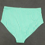 Kona Sol Women's Striped Mid Coverage High Waisted Bikini Bottom
