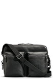 Shinola Zip Top Leather Messenger Camera Bag Black