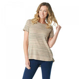 Lisa Rinna Collection Women's Space Dyed Stripe Short-Sleeve T-Shirt