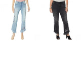 DG2 by Diane Gilman Women's Tall Embellished Fringe Hem Cropped Jeans