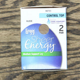 L'eggs Sheer Energy Women's Control Top 2 Pack Pantyhose. 35400