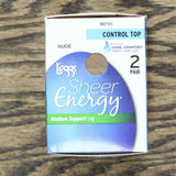 L'eggs Sheer Energy Women's Control Top 2 Pack Pantyhose. 35400