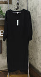 Prologue Women's Casual Fit Long Sleeve Boat Neck Midi Shift Dress