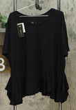 DG2 by Diane Gilman Women's Plus Size Asymmetric Ruffle Hem Top