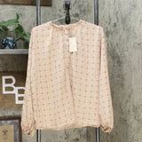A New Day Women's Zig Zag Print Long Sleeve High Neck Popover Blouse