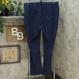 DG2 by Diane Gilman Pull On Stretch Ponte Boot Cut Pants Navy Plus 1X