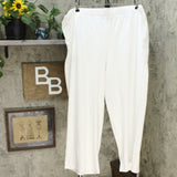 Denim & Co. Beach Pull On Wide Leg Pants White Plus 3X Petite