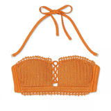 NWT Xhilaration Women's Strappy Crochet Bandeau Bikini Top D/DD