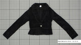 Wina Coat Women's Chiffon Trimmed Corduroy Fitted Blazer Black Small