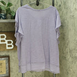 DG2 by Diane Gilman Women's Plus Size Flutter Sleeve Combo T-Shirt