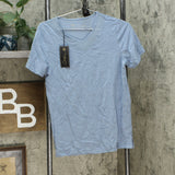 DG2 by Diane Gilman Women's Short Sleeve Mesh Insert V-Neck T-Shirt