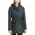 DKNY Women's Belted Waterproof Quilted Coat