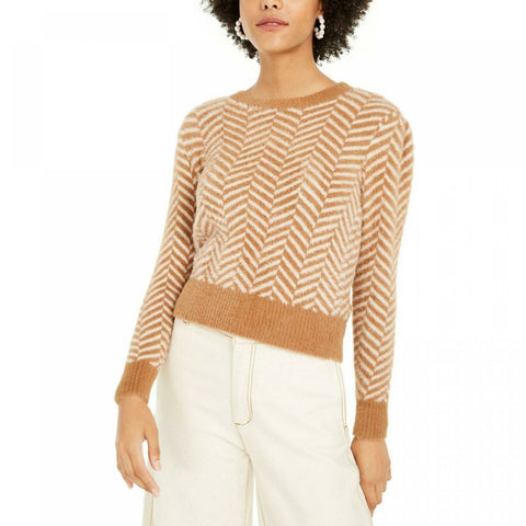 Lucy Paris Women's Junior Fit Chevron Print Sweater