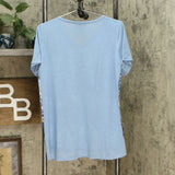 DG2 by Diane Gilman Burnout Printed And Embellished Top Blue Multi Small