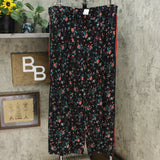 Du Jour Women's Floral Pull On Wide Leg Pants With Track Stripe