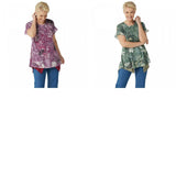 LOGO by Lori Goldstein Printed Burnout Top & Tank Top Set