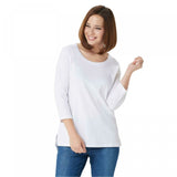 NWT Isaac Mizrahi Live! Essentials Pima Cotton 3/4 Sleeve Top. A300290 XS