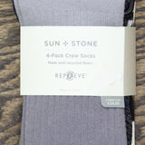 Sun + Stone Men's Printed Crew Socks 4 Pack Pairs