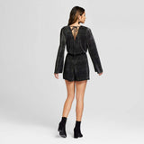 Xhilaration Women's Tie Back Long Sleeve Romper
