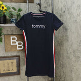 Tommy Hilfiger Women's Logo Side Stripe T-Shirt Dress