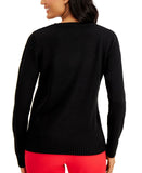 Karen Scott Petite Crew Neck Embellished Christmas Sweater