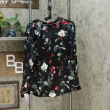 Stars Above Women's Floral Print Satin Long Sleeve Notch Collar Pajama Set