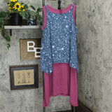 LOGO by Lori Goldstein Knit Tank Top With Sleeveless Dress Twin Set