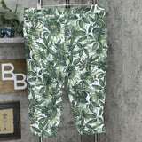 NWT Denim & Co. Plus Size Tropical French Terry Crop Pants. A376874-Plus 1X