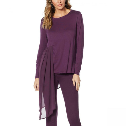 DG2 by Diane Gilman Women's Dramatic Mixed Media Asymmetric Top