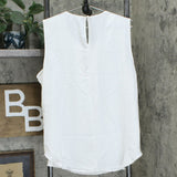 Bar III Women's Sleeveless Keyhole Blouse Lily XL