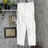 A New Day Women's High-Rise Slim Straight Leg Pintuck Ankle Pants Cream Ivory 6