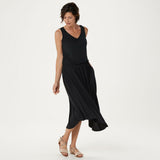 Lisa Rinna Collection Women's Asymmetric Hem Tank Dress Black XL