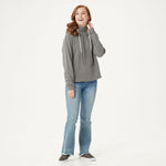 Peace Love World Plus Size Mock Neck Hoodie With Dip Dye Cords