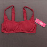 Xhilaration Women's Ribbed Texture Square Neck Bralette Bikini Top