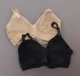 Rhonda Shear 2 Pack Mesh Back Detail Molded Cup Bra Dark Nude/ Black Plus 1X