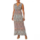 Nina Leonard Women's Miracle Matte Jersey Ruffle Neck Maxi Dress