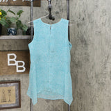 Fever Women's Asymmetrical Double Layer Chiffon Tunic Blouse
