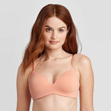 Auden Women's Bliss Lightly Lined Wirefree Bra 77788347 Dark Peach Orange 34B