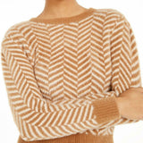 Lucy Paris Women's Junior Fit Chevron Print Sweater