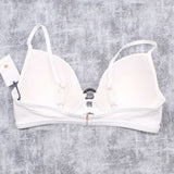Shade & Shore Women's Lightly Lined Ribbed Tortoise Ring Bikini Top