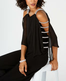 MSK Women's Embellished Chiffon Overlay Jumpsuit