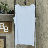 Susan Graver Printed Sheer Chiffon Tunic Set With Lace Trim. Blue/Mint Medium