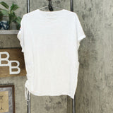 DG2 by Diane Gilman Women's Tie Dye Side Tie T-Shirt White Small