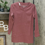 Denim & Co. Women's Essentials Interlock V-Neck Tunic Top