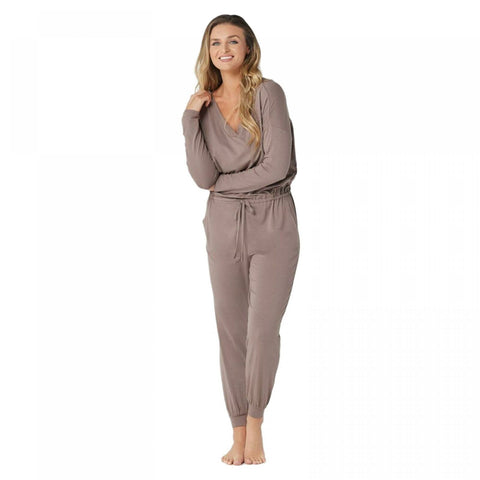 NWT AnyBody Womens Plus Cozy Knit Long Sleeve Jumpsuit. A372099-Plus Plus 2X